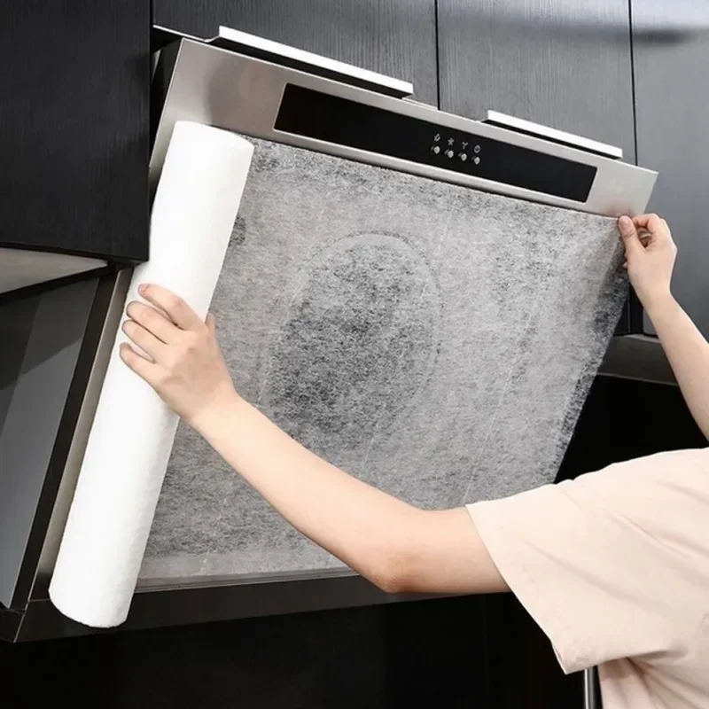 Cooker Hood Filter Disposable Kitchen Hood Oil Filter Paper Range Hood Grease Anti Oil Cotton Filter Cooker Extractor Fan Non-woven