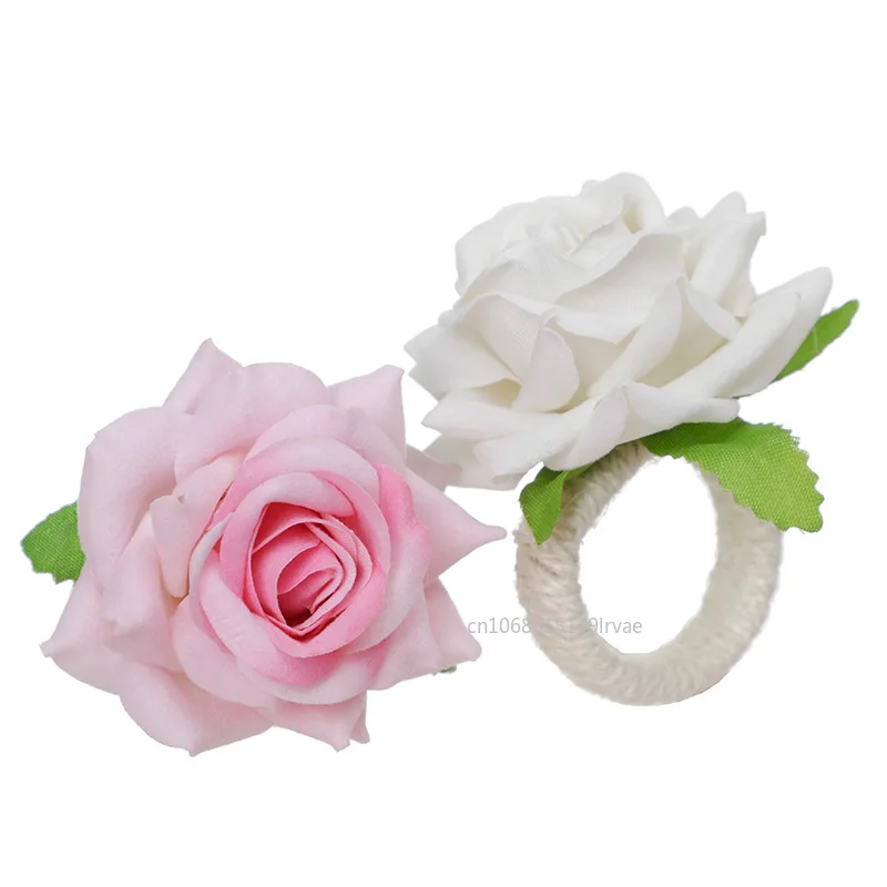 Artificial Flower Style Napkin Rings  Napkin Holder for Christmas Thanksgiving Wedding Engagement Dinning Table Decoration
