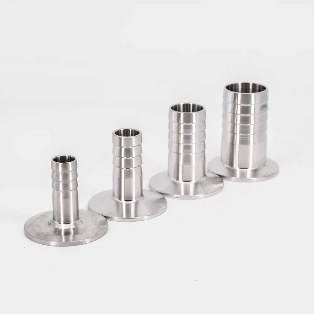 Pipe Fitting 6 8 10 12 14 16 19 25 32 38 mm Hose Barb 0.5" 1" 1.5" 2" Tri Clamp SUS 304 316L Stainless Steel Sanitary
