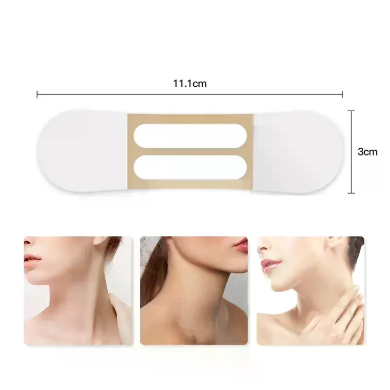 10Pcs 페이스 리프트 테이프 탄성 밴드 넥 리프팅 패치 방수 탄력성 보이지 않는 페이딩 넥 주름 접착 스티커