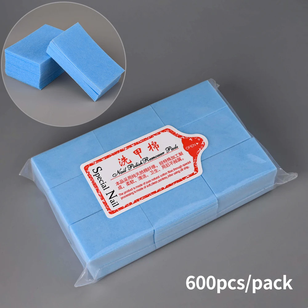 1000/500/100pcs Nail Wipe 100% Cotton Pads Lint Free Gel Nail thumbnail 3
