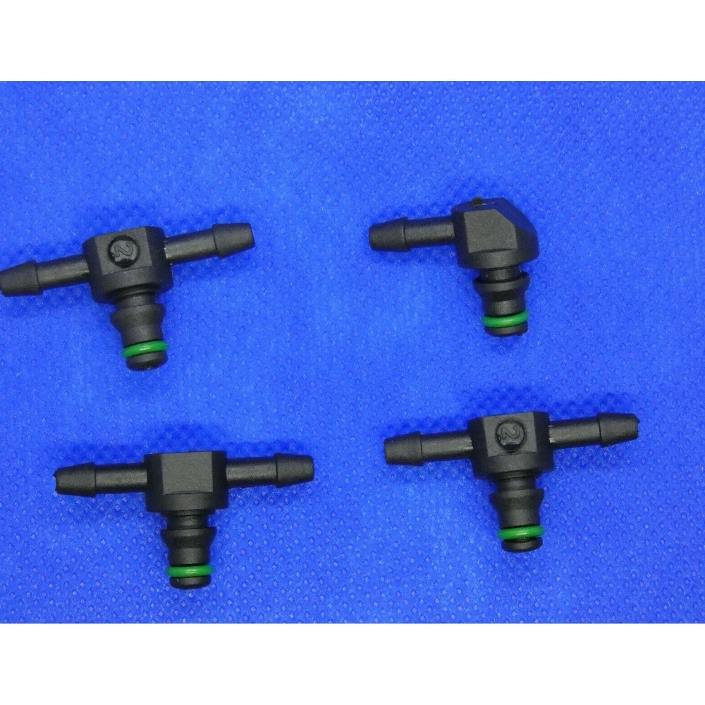 4Pcs Common Rail Diesel Fuel Injector Return Pipe Connector Leak Off T Pipe L for Bosch 110 Injector Accessory Parts
