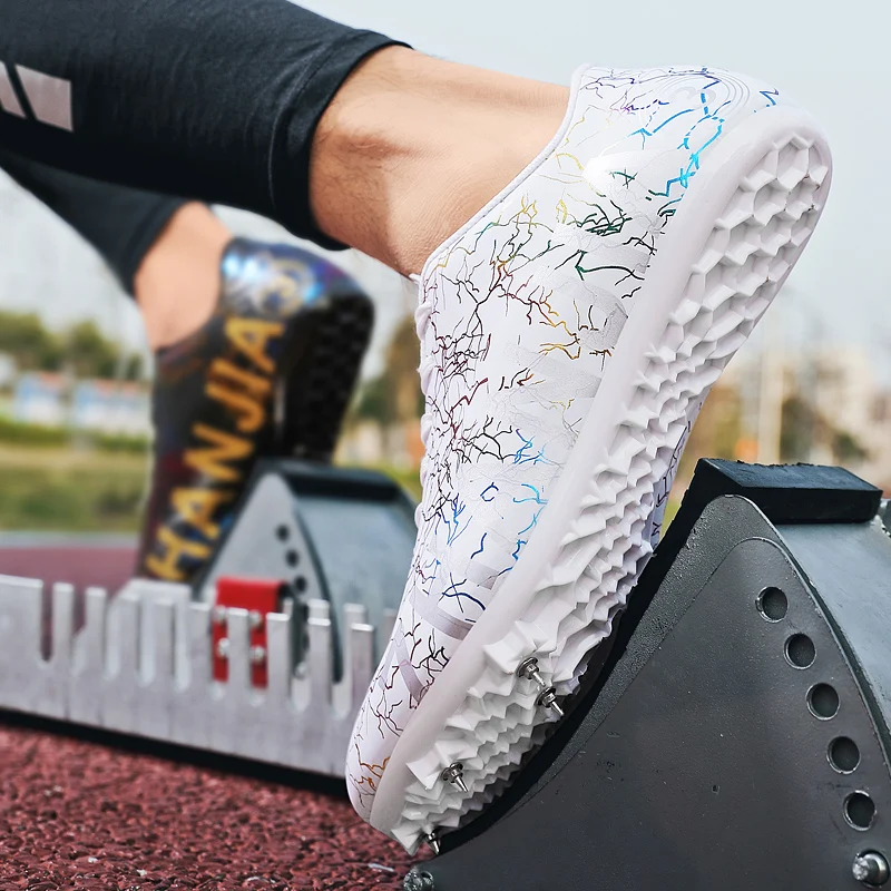 Men and Women's Track and Field Shoes, Spikes Running Shoes, Lightweight, Professional Racing Match, Training Athletic Sneakers