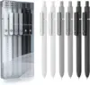 Zanshi Black and White Gray Set Gel Pen, Retractable Gel Pen, Quick Drying Ink Pen, Fine Nib, Advanced Smooth Writing Pen, Aesth 1