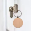 100Pcs DIY Blank Wooden Key Chain Rectangle Heart Round Ellipse Carving Key Ring Wood Key Chain Ring 4