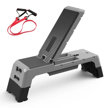 Allenamento a casa 2 in 1 multifunzionale aerobico stepper pieghevole panca con manubri inclinazione deck fitness