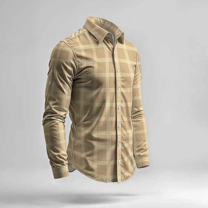 Conjunto de camisa de hombre primavera/verano 2025, estampado de marca, moda, sencillo, de dos piezas, traje de fiesta ligero de lujo para hombre, manga larga, nuevo St_voghion.com