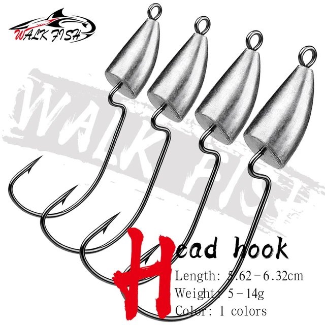 Offset Hooks Fishing Stainless Steel Bullet Jig Head Fishing Hooks