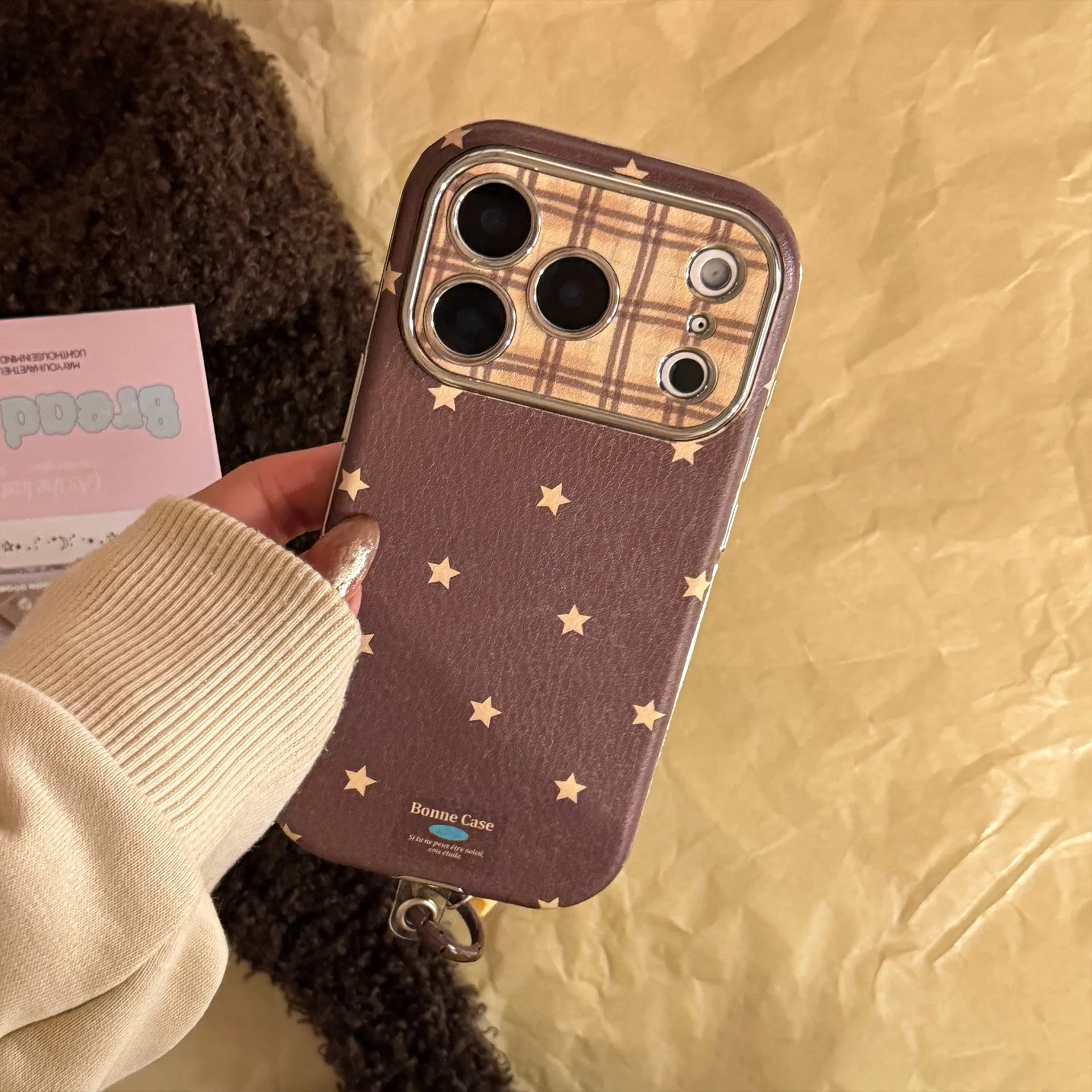 Korean Retro Stars Plating Leather Case image 15