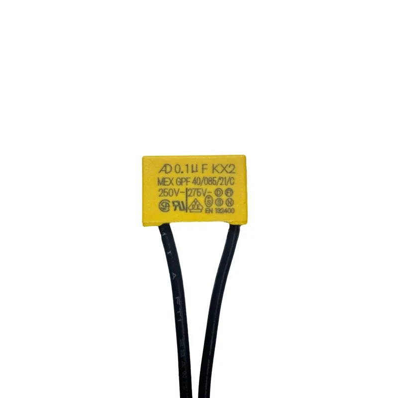 AD K X2 Safety capacitance Tape line 0.1uF 0.15uF 0.22uF 0.33uF 0.47uF 250V-275V Housing Flexible wire safety capacitor 5PCS