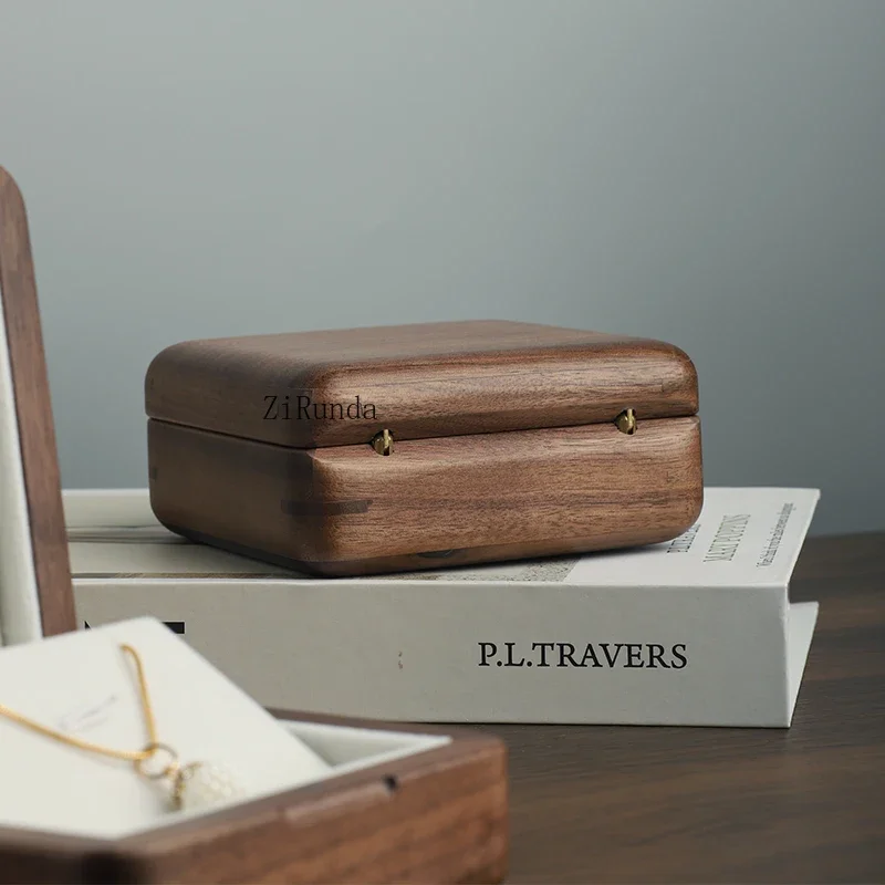 *Solid wood jewelry storage box, jewelry small box, portable and exquisite 3