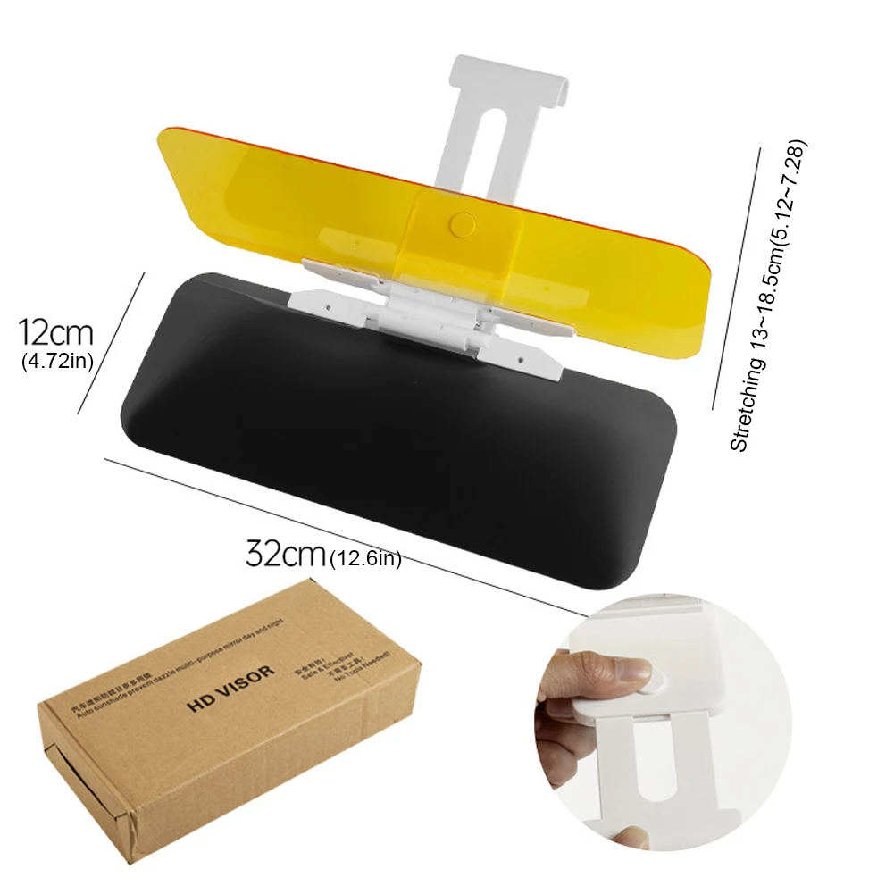 Car Sun Visor Anti-Dazzle Adjustable Sun Blocker Anti-UV HD Day Night Anti-Dazzle Goggles Fold Flip Down Car Anti-Glare Sunshade