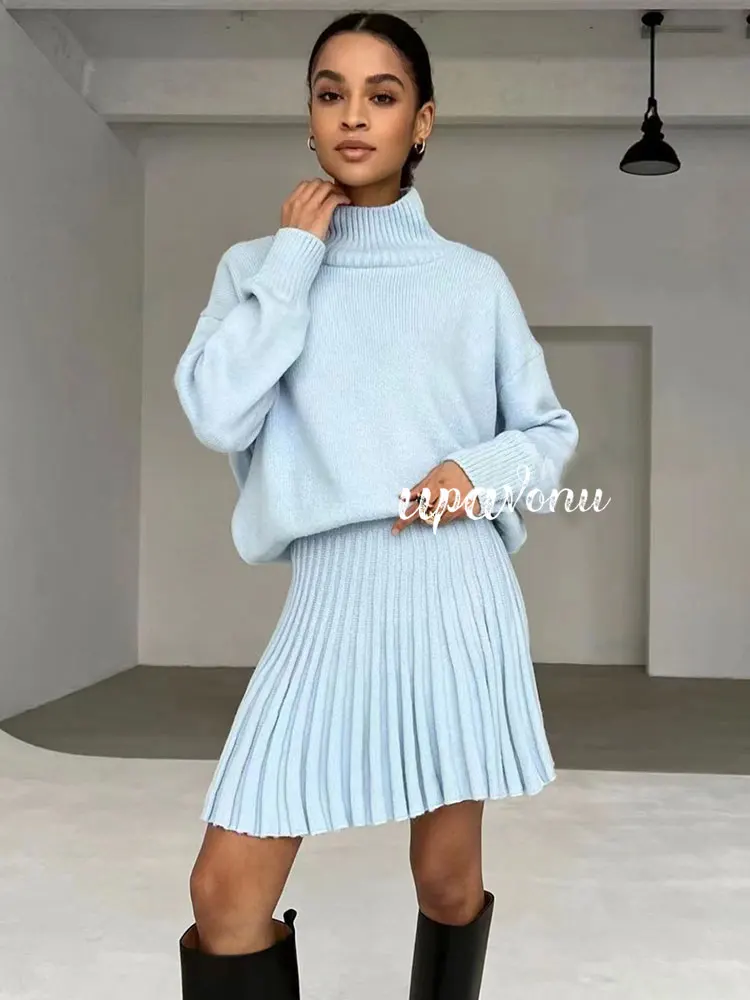 Sweater Suit Knit Two Piece Skirt | Sweater Skirt Matching