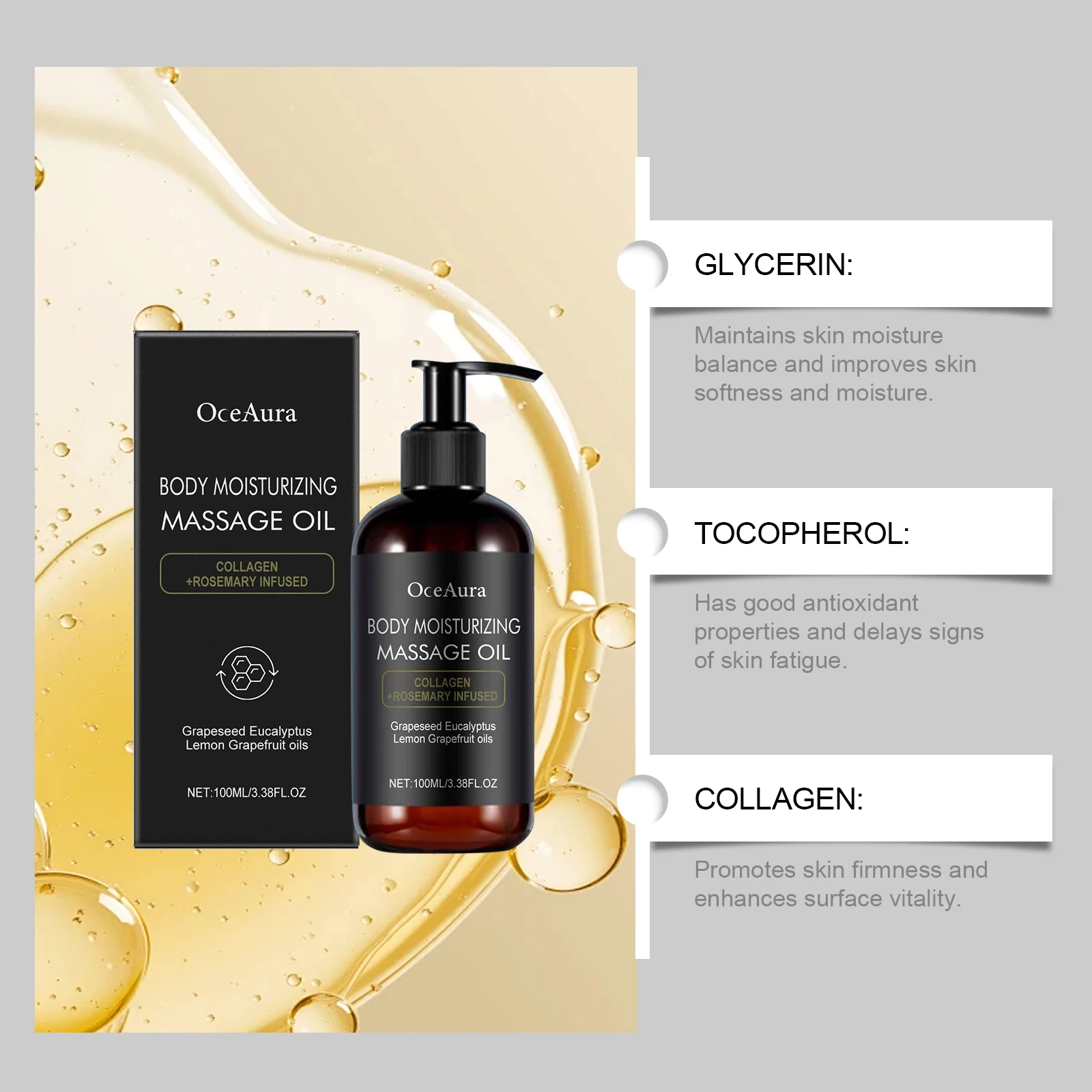 Body Relaxing Essential Oil Massage Oil Improve Rough Dry Skin Relieve Muscle Fatigue Body Nourishing Soft Care