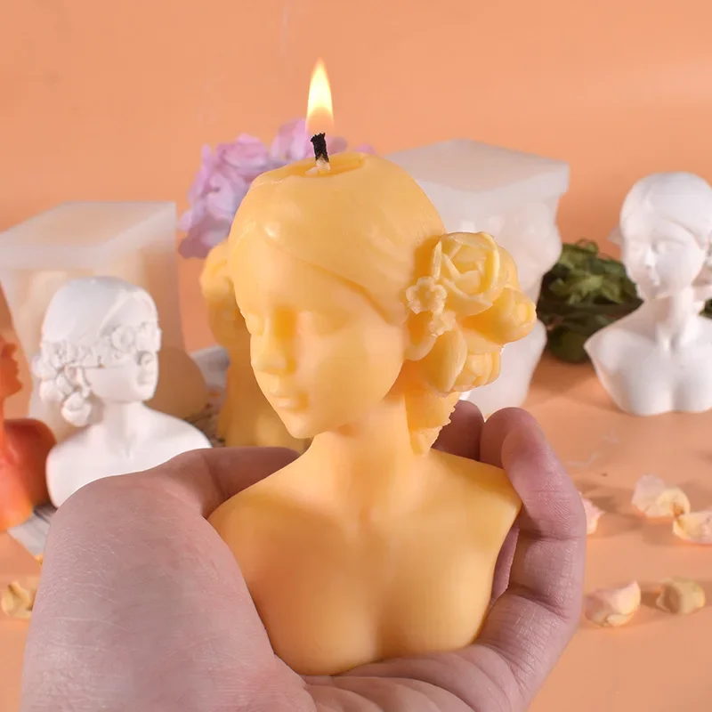 3D Blindfolded Girl Silicone Candle Molds Handmade Goddess Statue Crafts Plaster Resin Cement Casting Tool Diy Soap Mold silicone mold silicone candle mold silicone candle molds candle mold