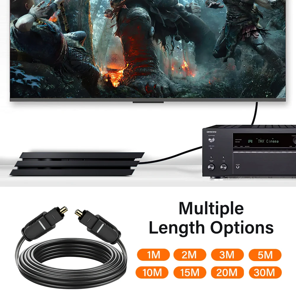 High-Quality Digital Fiber Optical Audio Cable for Amplifiers & Soundbars