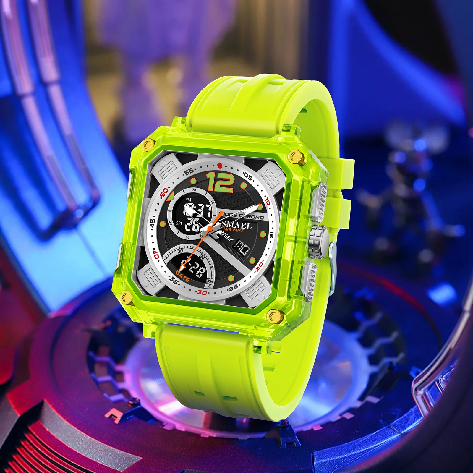 Men's Military Sports Watch - 50M Waterproof Digital Wristwatch with LED Light, Stopwatch, and Alarm