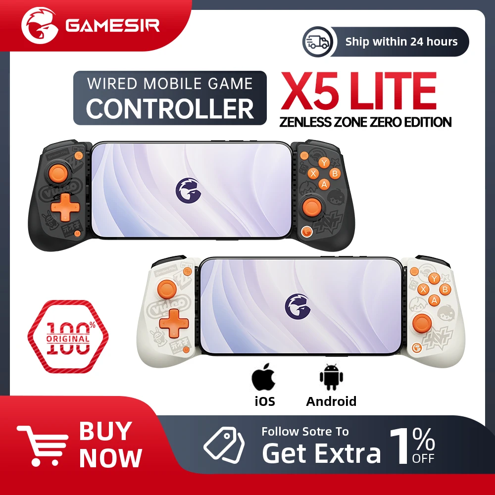 【Do Mexico 】Controlador de juego móvil con cable GameSir X5 Lite tipo C con palanca de mando de efecto Hall para iphone 15/Andro