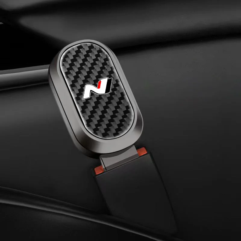 Carbon Fiber Seat Belt Extender Car Safety Buckle Clip Seat Belt Plug Alarm Canceler Stopper For