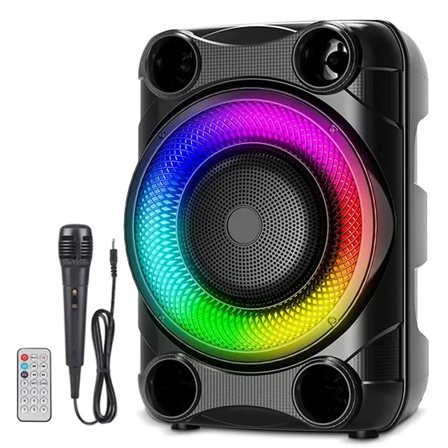 Altavoz Bocinas Bluetooth v5.0 Grandes Para Fiestas Con Radio FM USB  Inalambrica