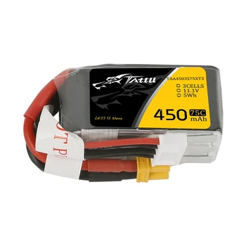 TATTU 3S 11.1V 450mAh 75C 3S1P Lipo Battery XT30 Plug for 90mm to 150mm Multirotor RC FPV Racing Drone 1