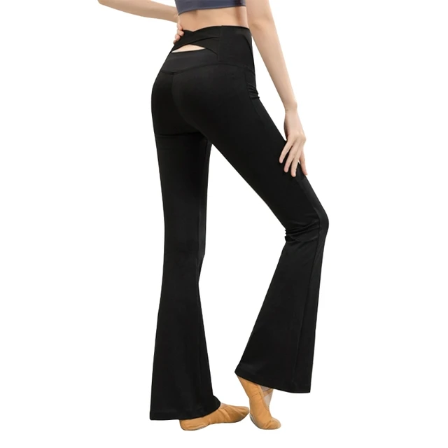 Women Black Trousers Flare Yoga Pants, Crossovers High Waisted Casual  Bootcuts Leggings 517d - Pants & Capris - AliExpress