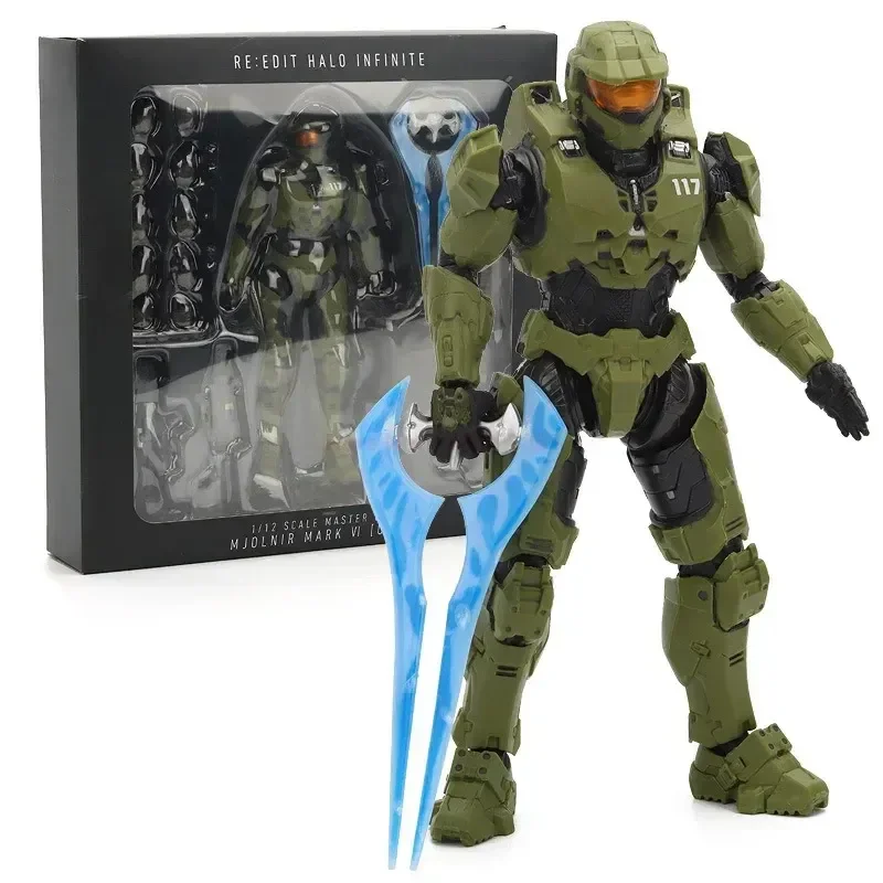 18cm Halo Infinite Master Chief Mjolnir Mk Vi 1/12 Scale 17.5cm 6" Action Figure Re:edit Gen.3 117 Ko's 1000 Model Doll Toys images - 6