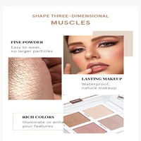 IMAGIC 4-Color Highlighter&Contouring For Face Bronzer Face Makeup Combination Palette Long-Lasting Brighten Skin Cosmetics - Image 4