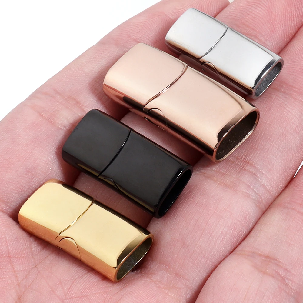1pcs 8X4/10X5/12X6mm Stainless Steel Magnetic Clasp Leather Cord