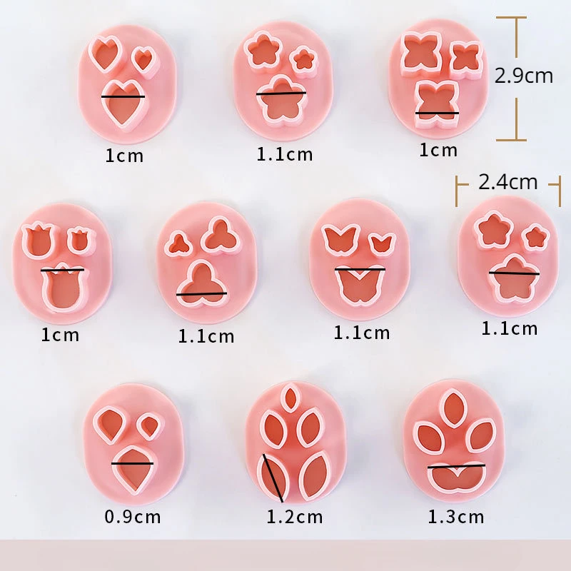 Flower Soft Clay Earring Molds Flower Combination Petals Leaves Polymer Clay Cutters Handmade Earrings Jewelry Making Tool 10pcs polymer clay tools clay sculpting tools clay craft tool silicone molds
