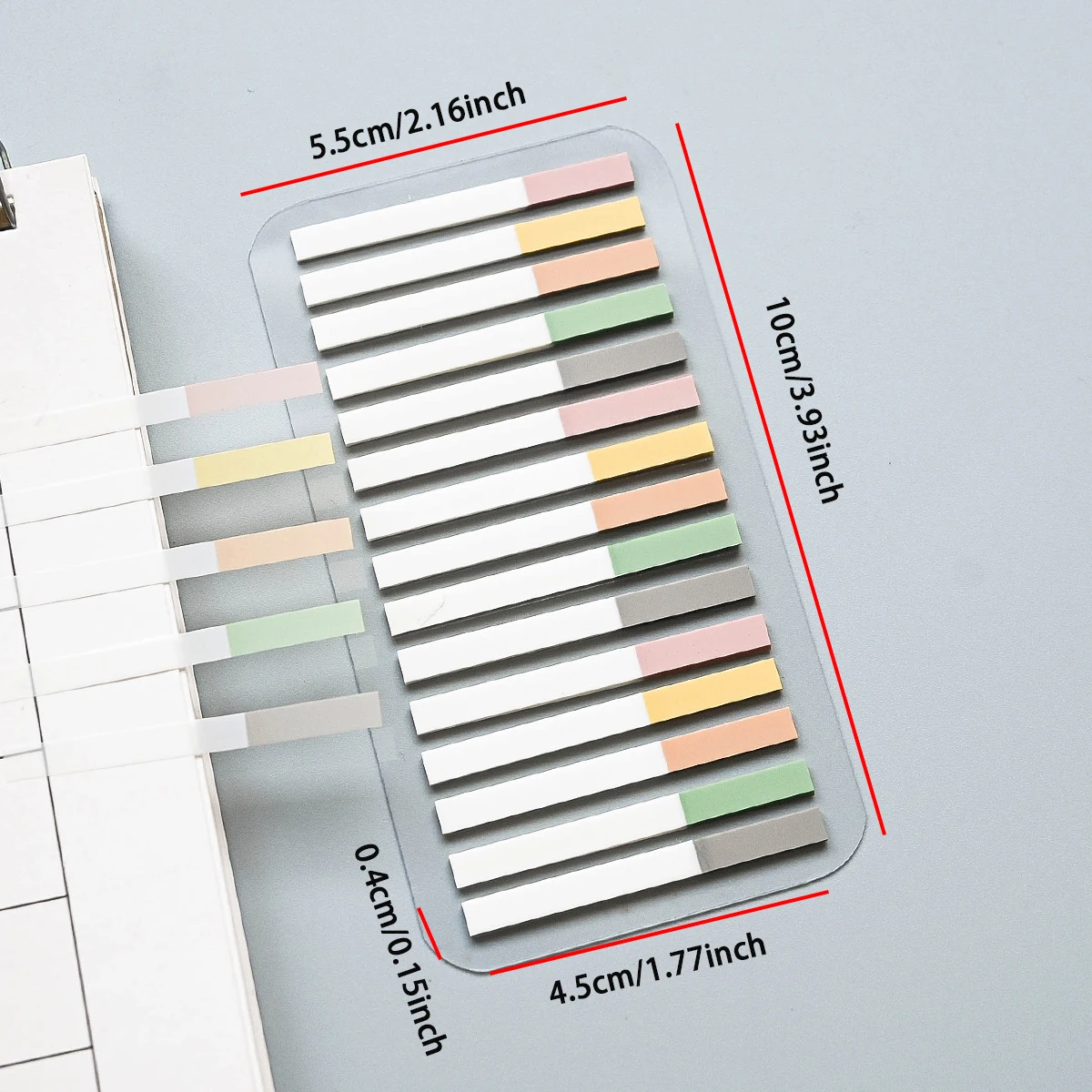 300–2400 Stück klebrige Tabs zum Kommentieren von Büchern, Seitenmarkierungen, transparente, beschreibbare und neu positionierbare Buchflaggen, Streifen-Index-Tabs – Detail 11