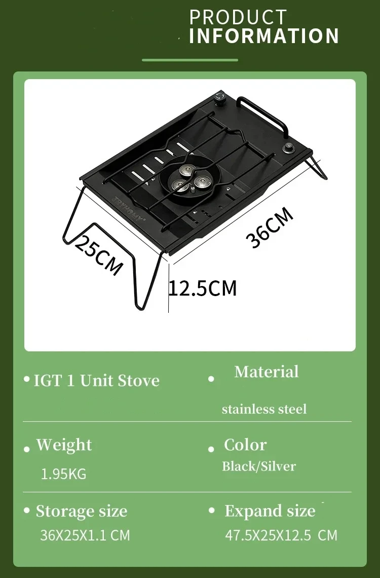 8000W IGT Gas Sinking Stove 3 Burner Stainless Steel Portable Camping Stove Desktop Brazier Grill Windproof Butane Propane image 18