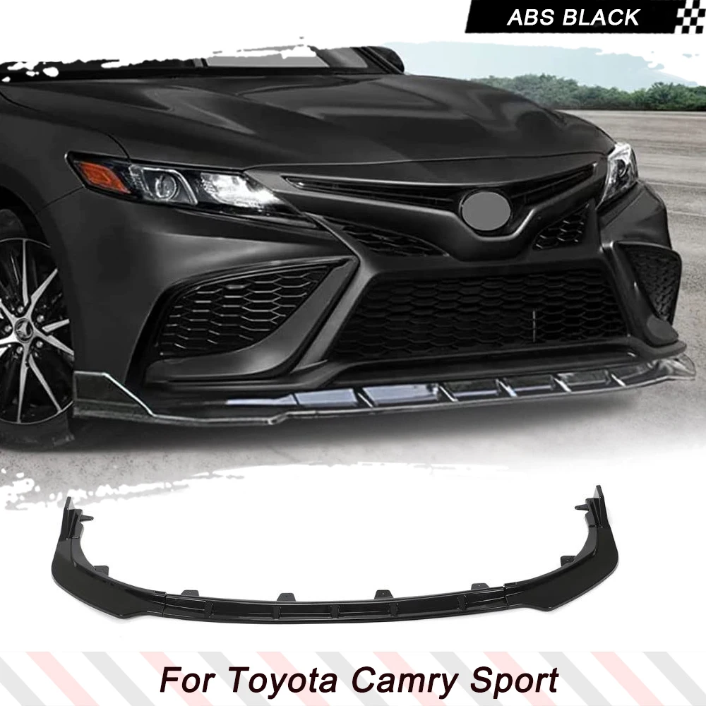 

ABS Glossy Black Front Bumper Lip Spoiler For Toyota 8th Gen Camry Sport 2018-2022 Car Front Bumper Protection Spoiler Splitter