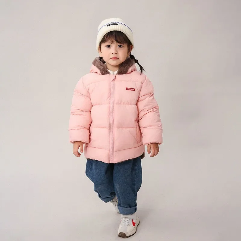 Hooded Coat Baby Jacket Cashmere Children Autumn Winter Thicken Boys Girls 2-6 Years