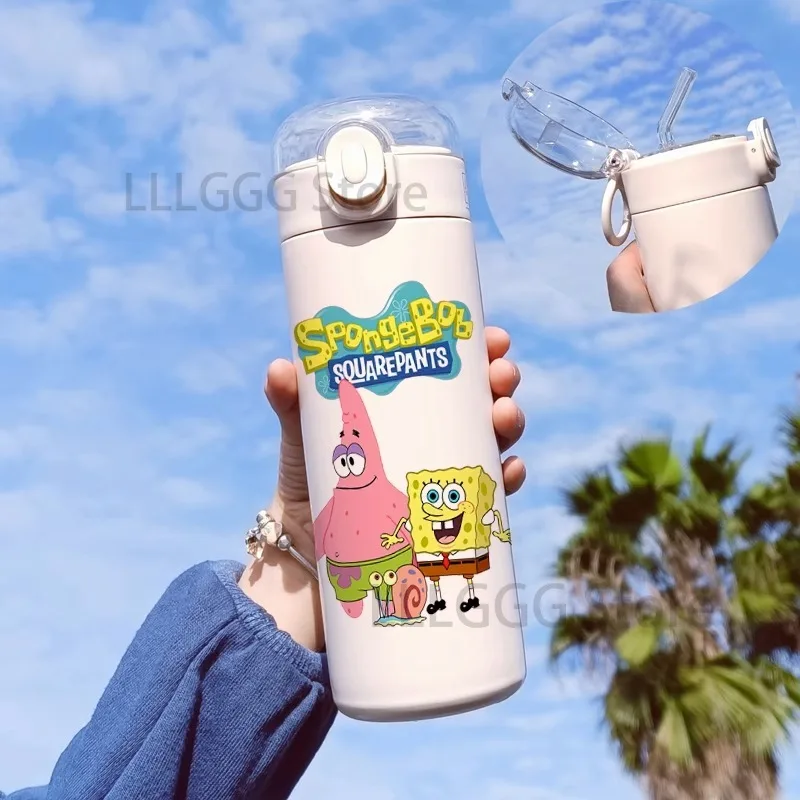 420ML SpongeBob Tumbler Thermo Bottle Thermos Water Cup