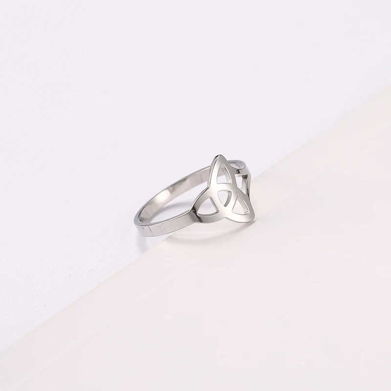 Kkjoy Edelstahlring für Frauen, keltische hohle Fingerringe, Krone, Lotus, Hexerei, Amulett, Pentagramm, Schmuckgeschenk – Detail 18