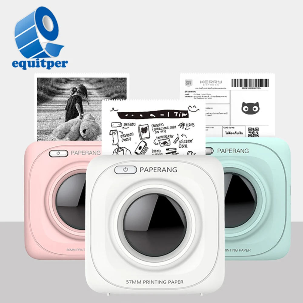 

EQUITPER Portable Error Printer 300dpi High-resolution Clear Print Mobile Photo/Text Printer Pocket Bluetooth Thermal Paper