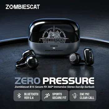 Zombiescat B15 OWS Ear Clip Headphone 360° Immersive Stereo Bluetooth 5.4 Wireless Earphones ENC Clear Call TWS Wireless Earbuds