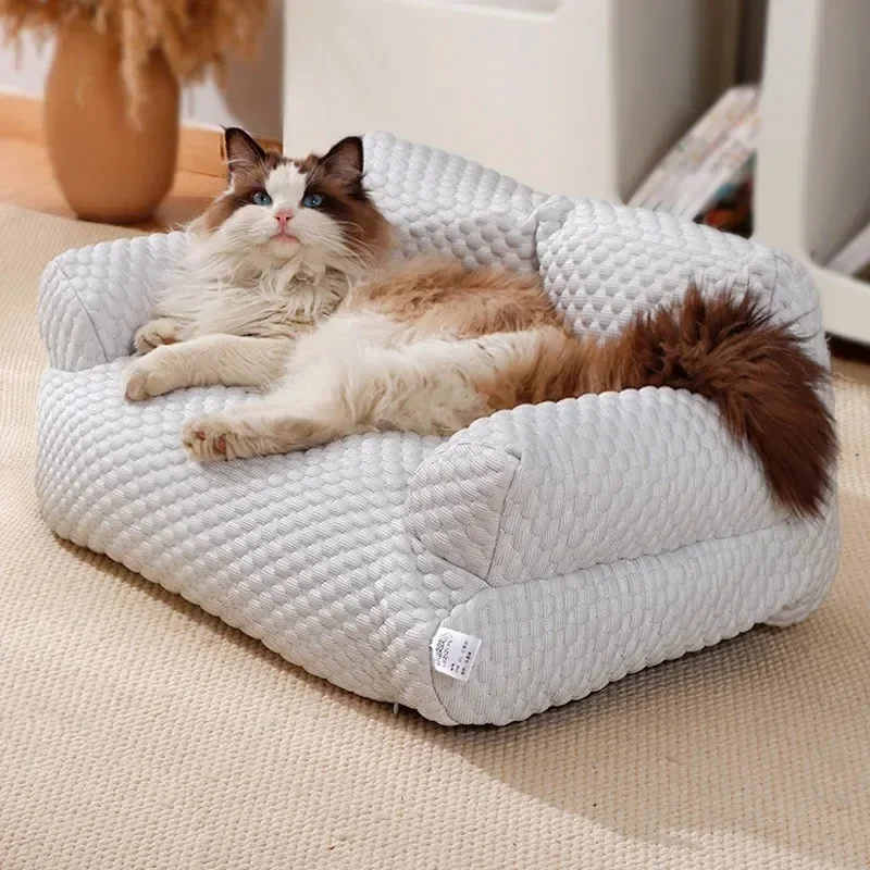 All Seasons Pet Bed Stable Shape Pet Bed Pet Sofa Bed Ice Silk Set for Small Medium Dogs Cats Summer Sleeping Comfort for Furry