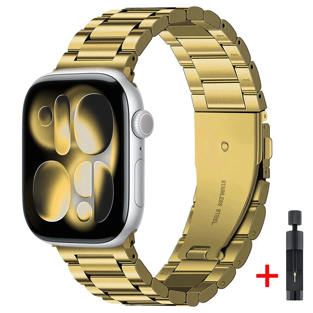 Elegant Metal Bracelet for Apple Watch - Fashionable Strap and Belt Accessory