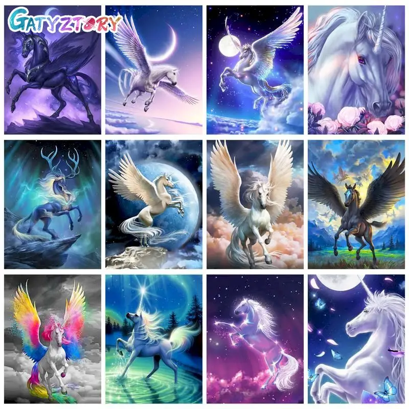 

GATYZTORY 60x75cm Painting By Number For Adults HandPainted Animals On Canvas Diy Frame Picture By Numbers Home Decors Art Gift