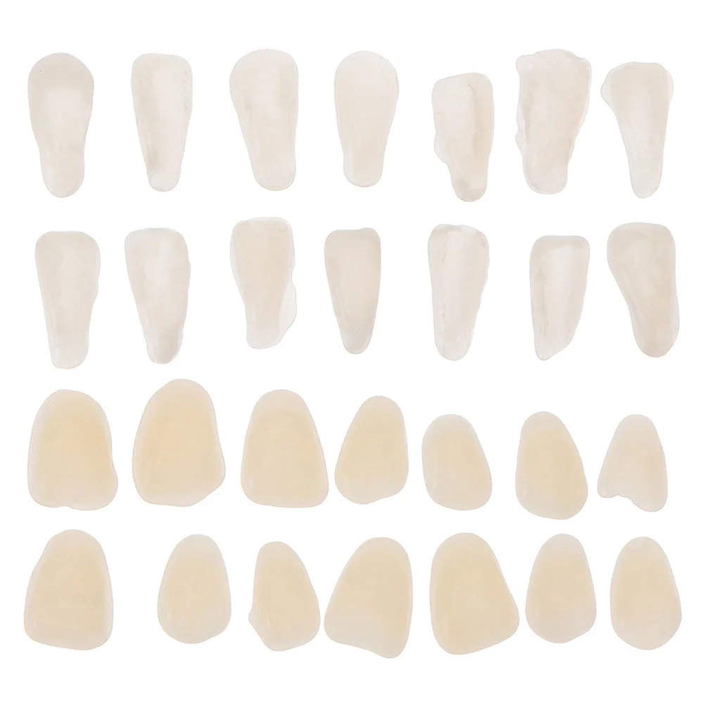 

150 Pcs Dental Tablets Temporary Veneers Fake Teeth Suite Slices Synthetic Resin Denture Patch Moldable