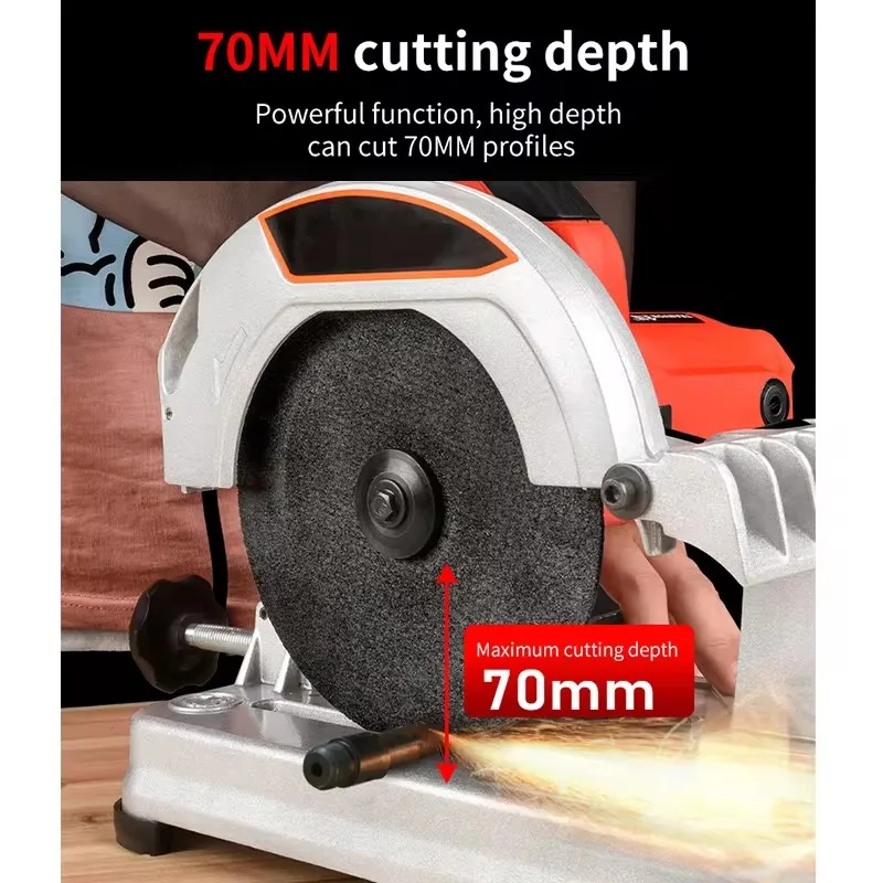Mini Profile Cutting Machine 0-45 Degrees Table Cutter Mini Electric Saw Table Saw for Cutting Metal Wood Plastic 4