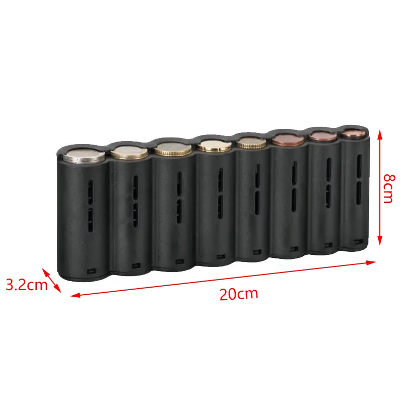 Creative Portable 8 Slots Euro Coin Storage Dispenser Euro Coin Holder Collector For Home Waiter Driver Coins Safe Piggy Bank 6