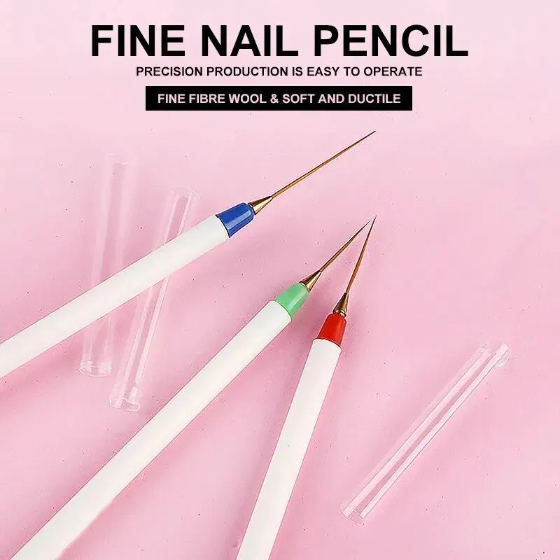 6pcs Nail Art Brush Set Manicure Tools Gradient Gel Nail Polish Builder Drawing Carving Brushes French Design Painting Pen