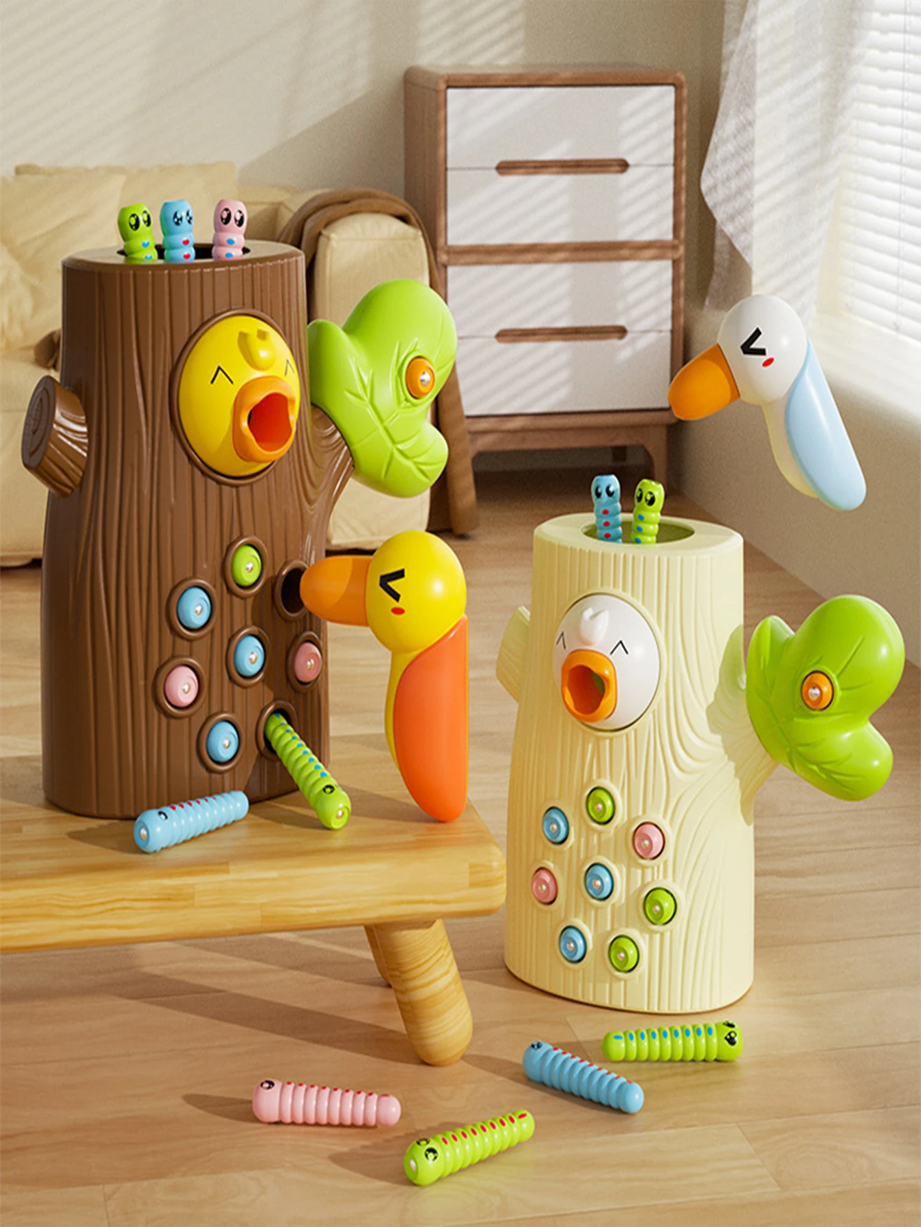 Woodpecker Fish Toys for Kids Bug Catching Small Game Bird Bug Catching Magnetic Education Early Education Training Exercise Toy 5