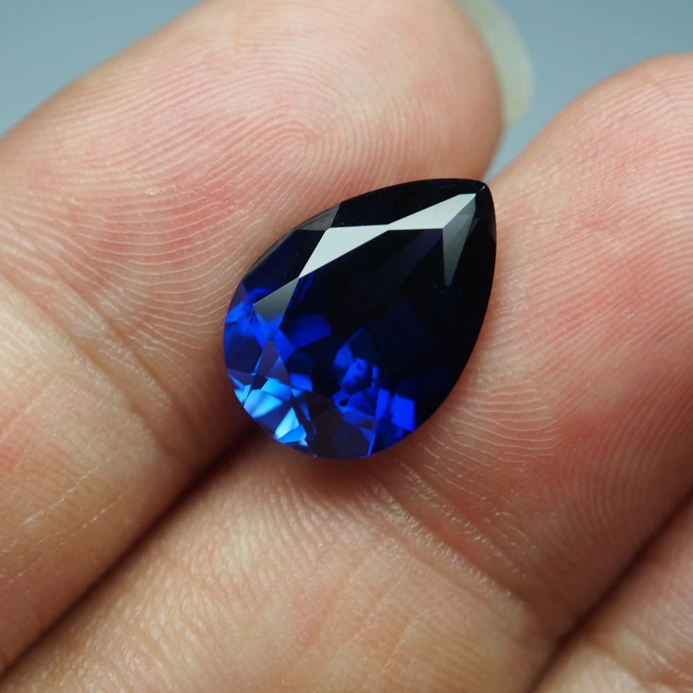 Natural Blue Sapphire Pear Cut 13×18mm 15.0ct VVS Loose Gemstones For Jewelry Making  Gem Beads 4