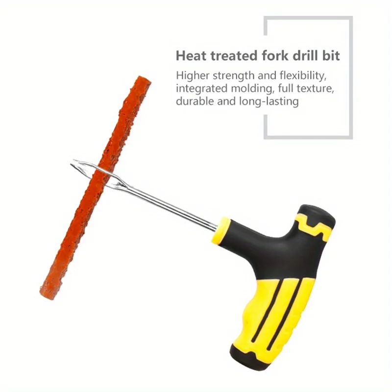 Tire Puncture Repair Kit 4.13" T-Handle Tool 12ml Rubber Glue Roadside Emergency Fix for Bike Motorcycle Car tire repair kit tire repair glue