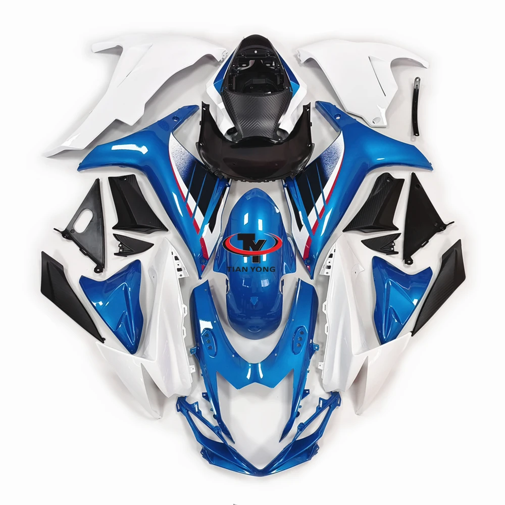 

Полный комплект обтекателей GSXR750 2011-2017-2018-2019-2020-2021-2022, голубой анаморфный принт, Кузов для GSXR600 K11
