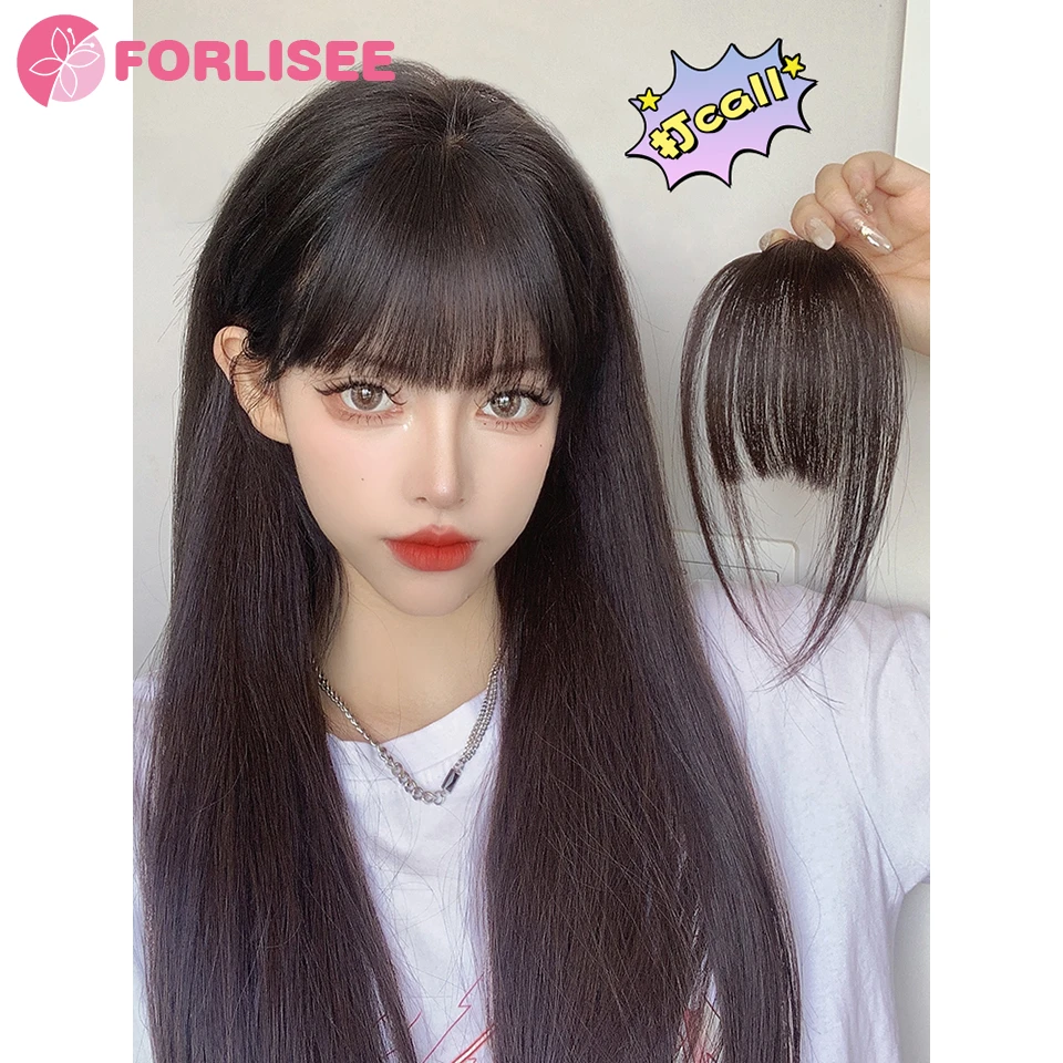Per Air Bangs Parrucca Femminile Naturale Fronte Frangia Dritta Parrucca Pezzo Capelli Veri Senza Segni Lisa Comics Falso Bangse Head Curtain